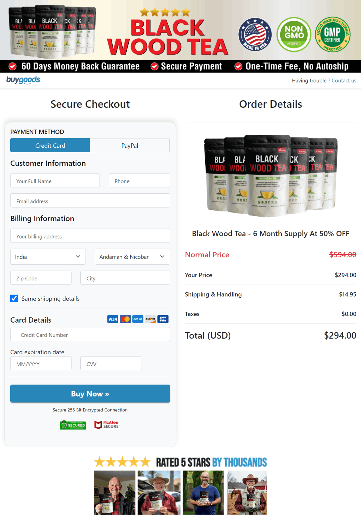 black wood tea secure checkout
